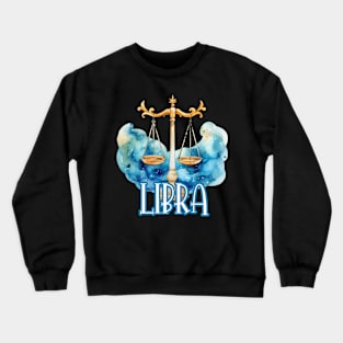 Libra in Watercolor Crewneck Sweatshirt